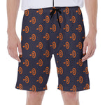 Orange Bullseye Target Pattern Print Men's Beach Shorts