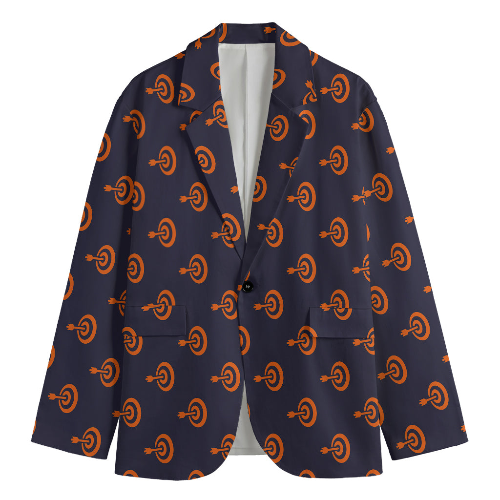 Orange Bullseye Target Pattern Print Men's Blazer