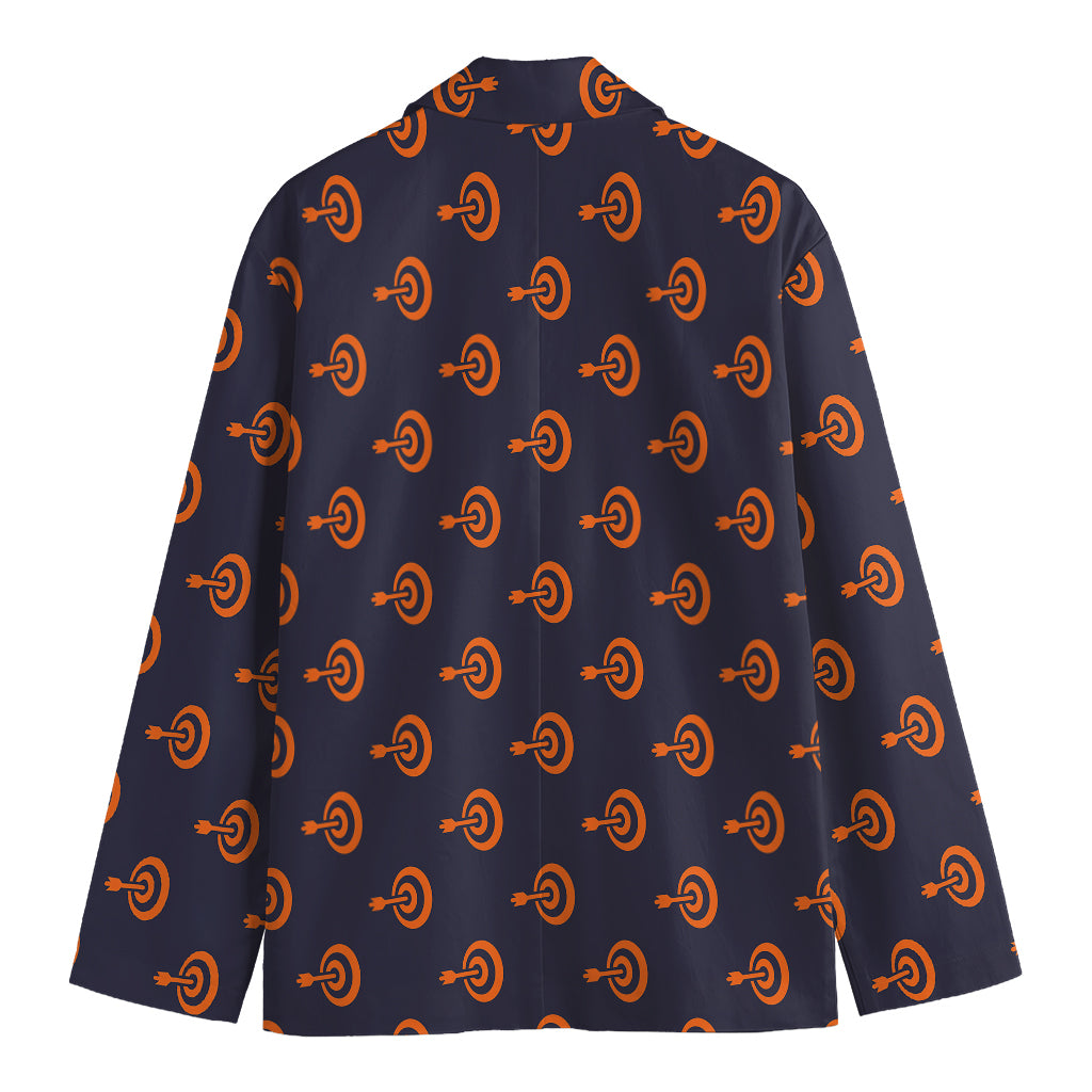 Orange Bullseye Target Pattern Print Men's Blazer