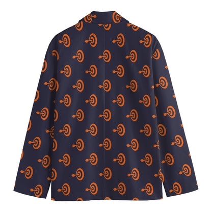 Orange Bullseye Target Pattern Print Men's Blazer