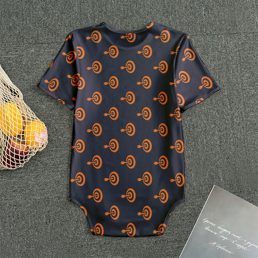 Orange Bullseye Target Pattern Print Men's Bodysuit
