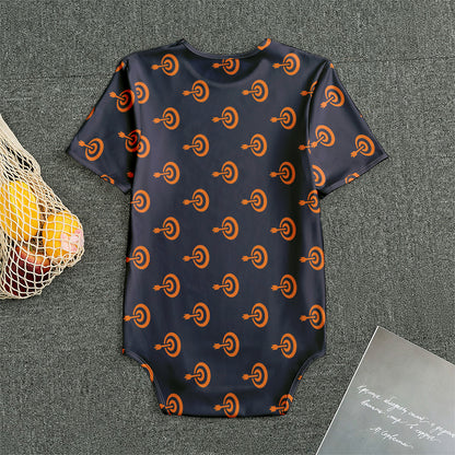 Orange Bullseye Target Pattern Print Men's Bodysuit