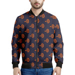 Orange Bullseye Target Pattern Print Men's Bomber Jacket