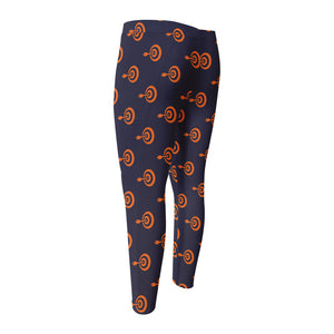 Orange Bullseye Target Pattern Print Men's Compression Pants