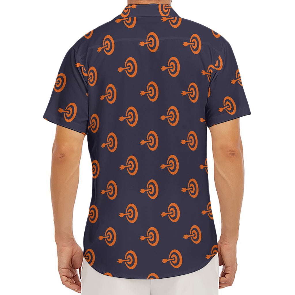Orange Bullseye Target Pattern Print Men's Deep V-Neck Shirt