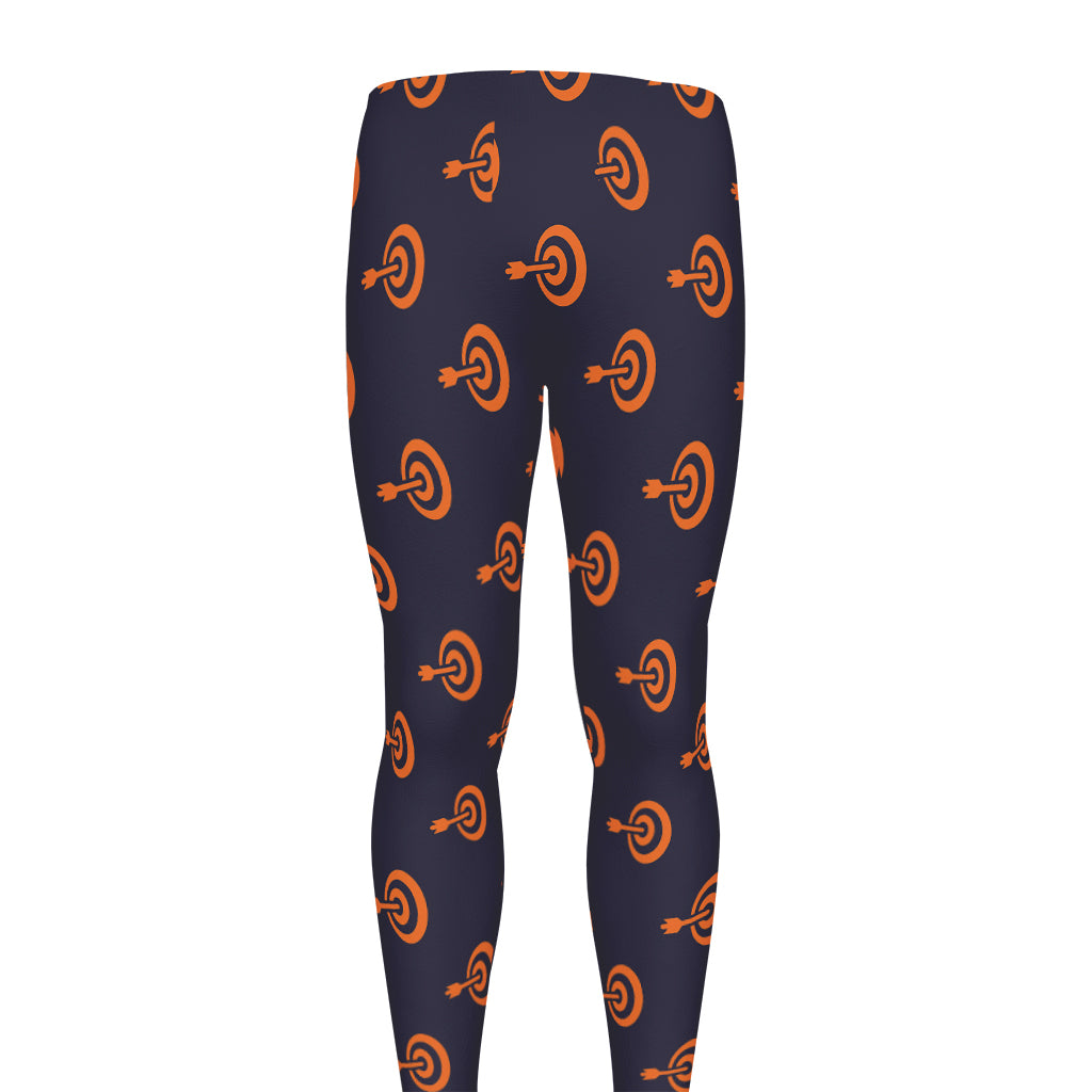 Orange Bullseye Target Pattern Print Men's leggings