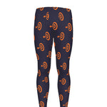 Orange Bullseye Target Pattern Print Men's leggings
