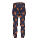 Orange Bullseye Target Pattern Print Men's leggings