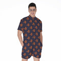 Orange Bullseye Target Pattern Print Men's Romper