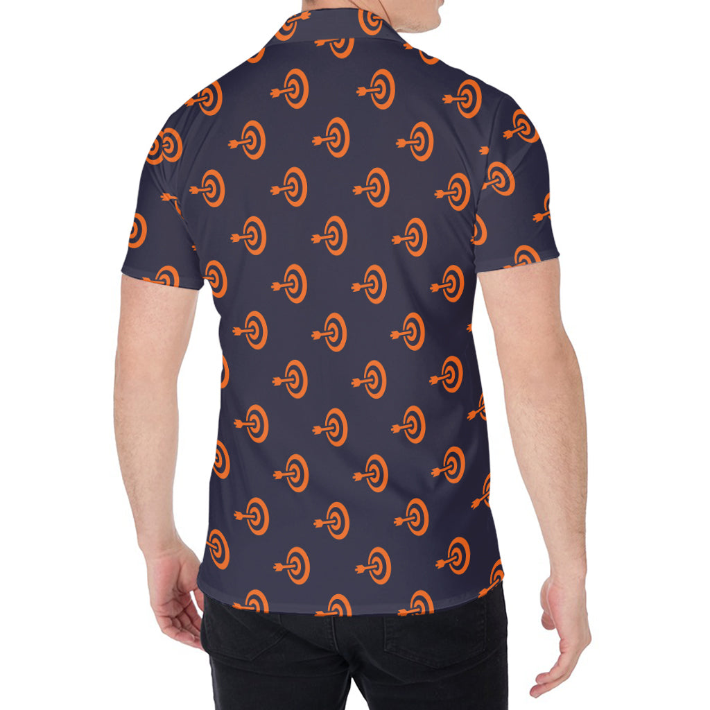 Orange Bullseye Target Pattern Print Men's Shirt