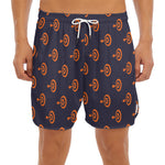 Orange Bullseye Target Pattern Print Men's Split Running Shorts