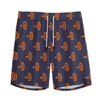 Orange Bullseye Target Pattern Print Men's Sports Shorts