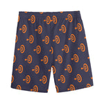 Orange Bullseye Target Pattern Print Men's Sports Shorts