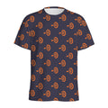 Orange Bullseye Target Pattern Print Men's Athletic T-Shirt