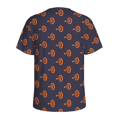 Orange Bullseye Target Pattern Print Men's Sports T-Shirt