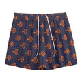 Orange Bullseye Target Pattern Print Mesh Shorts