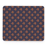 Orange Bullseye Target Pattern Print Mouse Pad