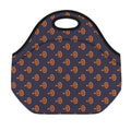 Orange Bullseye Target Pattern Print Neoprene Lunch Bag