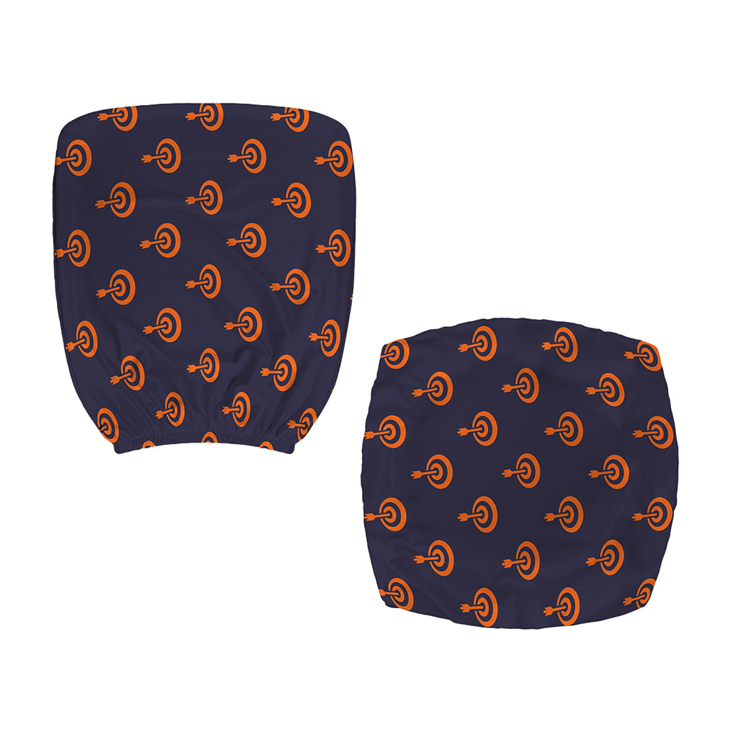 Orange Bullseye Target Pattern Print Office Chair Cover