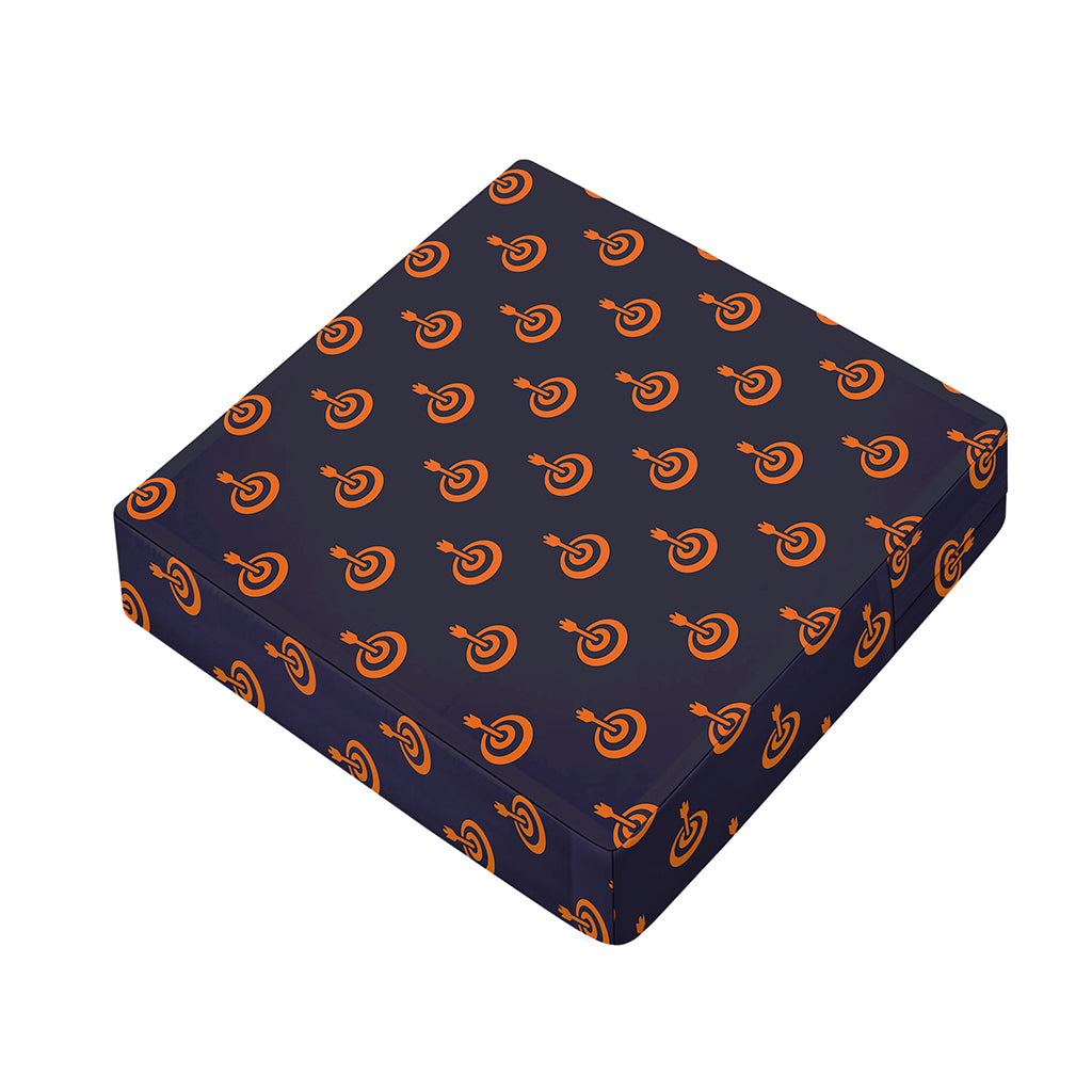 Orange Bullseye Target Pattern Print Outdoor Seat Cushion Cover