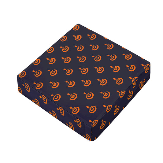 Orange Bullseye Target Pattern Print Outdoor Seat Cushion Cover