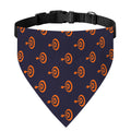 Orange Bullseye Target Pattern Print Over The Collar Dog Bandana