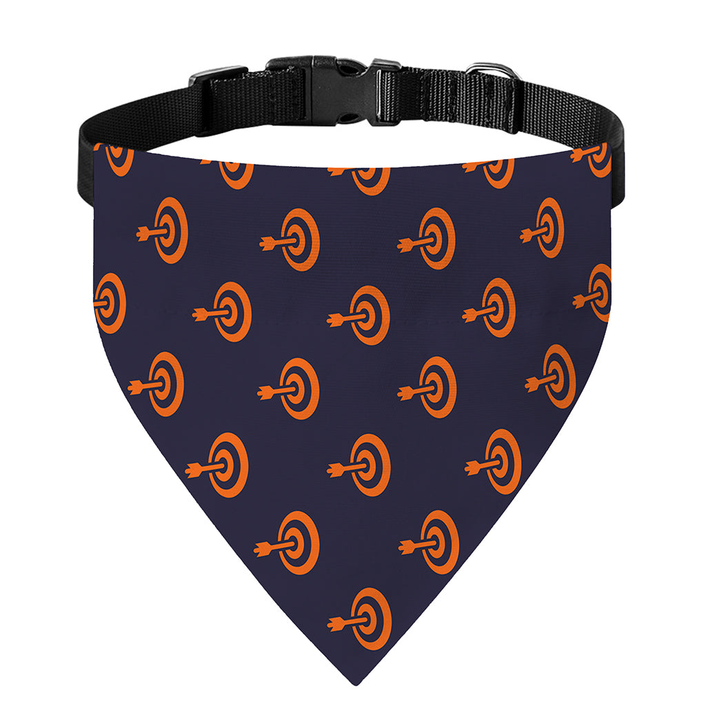 Orange Bullseye Target Pattern Print Over The Collar Dog Bandana