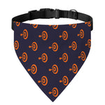 Orange Bullseye Target Pattern Print Over The Collar Dog Bandana