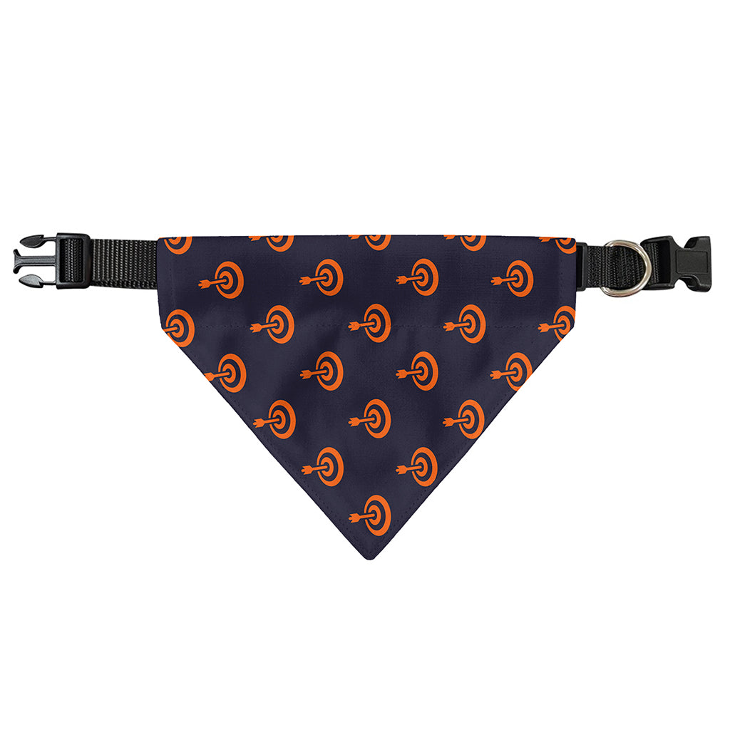Orange Bullseye Target Pattern Print Over The Collar Dog Bandana