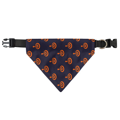 Orange Bullseye Target Pattern Print Over The Collar Dog Bandana