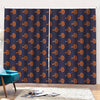 Orange Bullseye Target Pattern Print Pencil Pleat Curtains