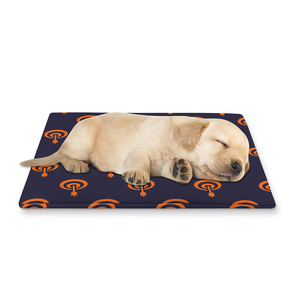 Orange Bullseye Target Pattern Print Pet Cooling Mat Cover