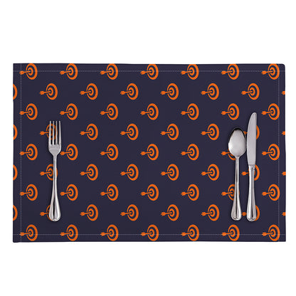 Orange Bullseye Target Pattern Print Placemat
