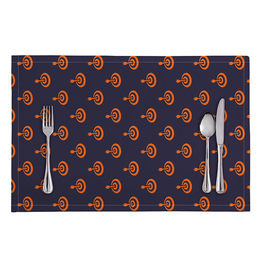 Orange Bullseye Target Pattern Print Placemat
