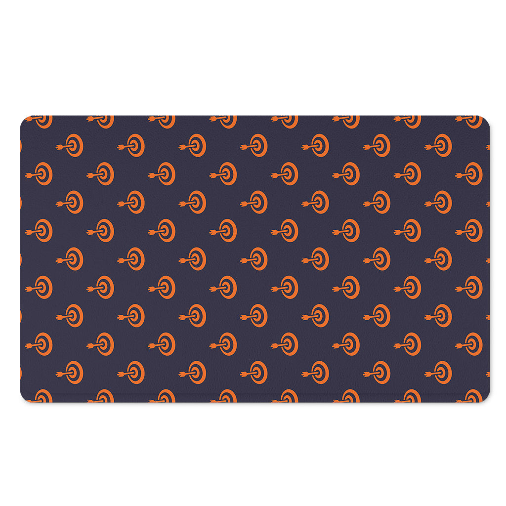 Orange Bullseye Target Pattern Print Polyester Doormat