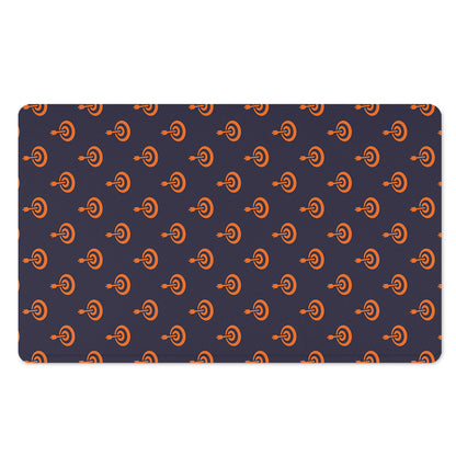Orange Bullseye Target Pattern Print Polyester Doormat
