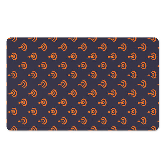 Orange Bullseye Target Pattern Print Polyester Doormat