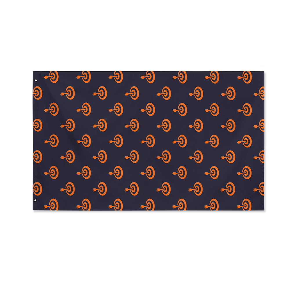 Orange Bullseye Target Pattern Print Polyester Flag
