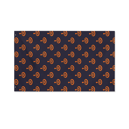 Orange Bullseye Target Pattern Print Polyester Flag