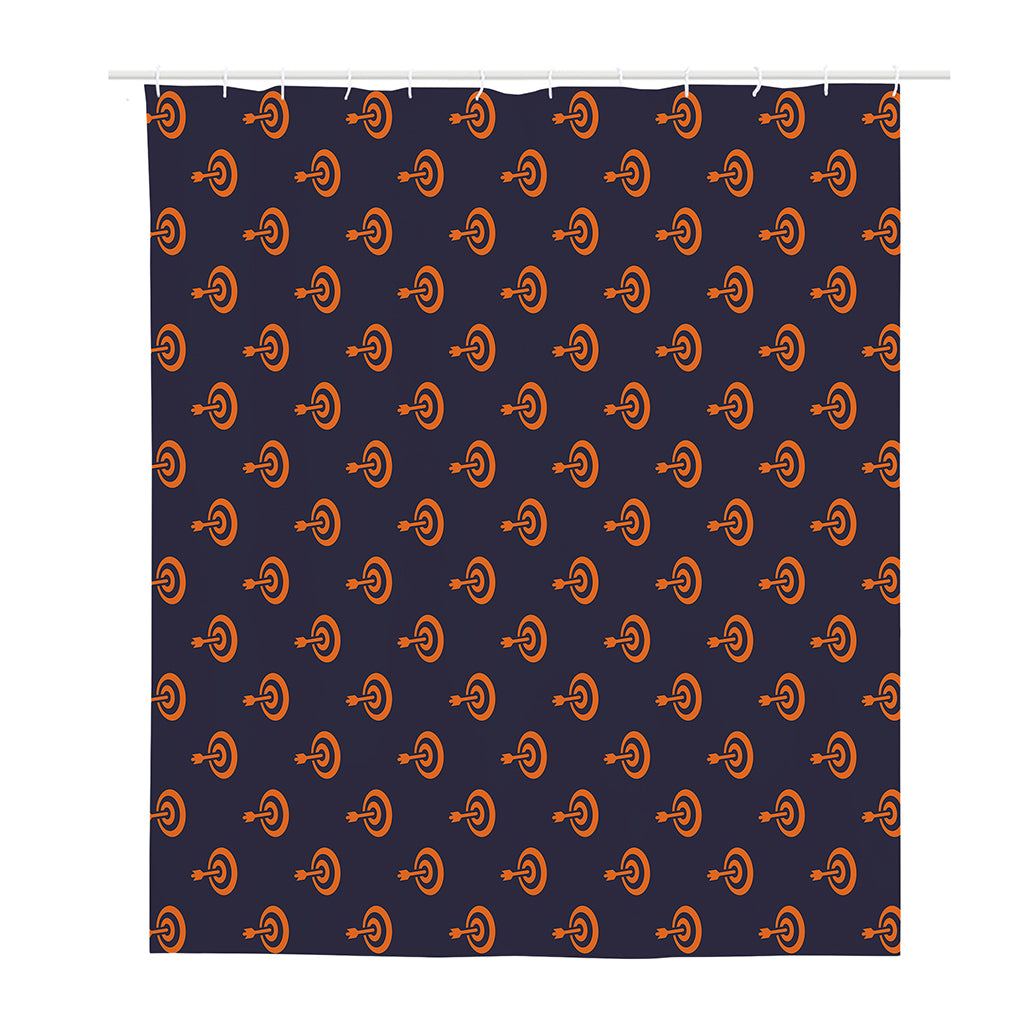 Orange Bullseye Target Pattern Print Polyester Shower Curtain