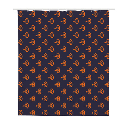 Orange Bullseye Target Pattern Print Polyester Shower Curtain