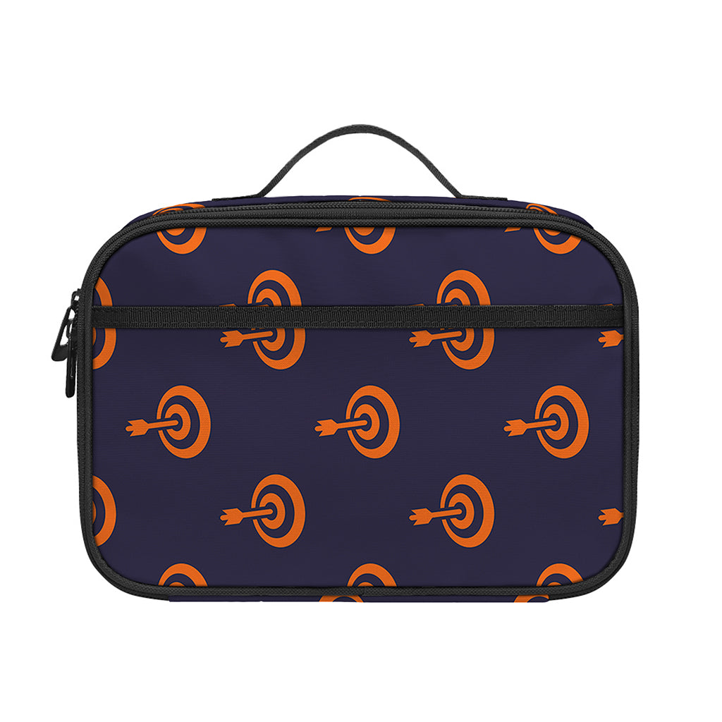 Orange Bullseye Target Pattern Print Portable Lunch Bag