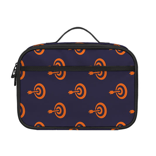 Orange Bullseye Target Pattern Print Portable Lunch Bag