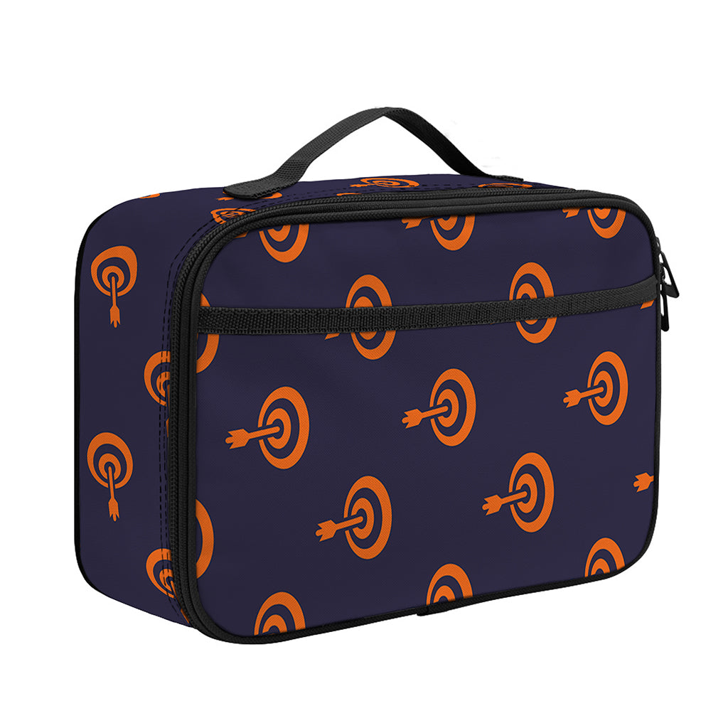 Orange Bullseye Target Pattern Print Portable Lunch Bag