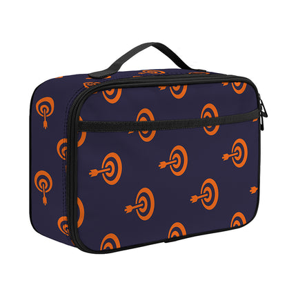 Orange Bullseye Target Pattern Print Portable Lunch Bag