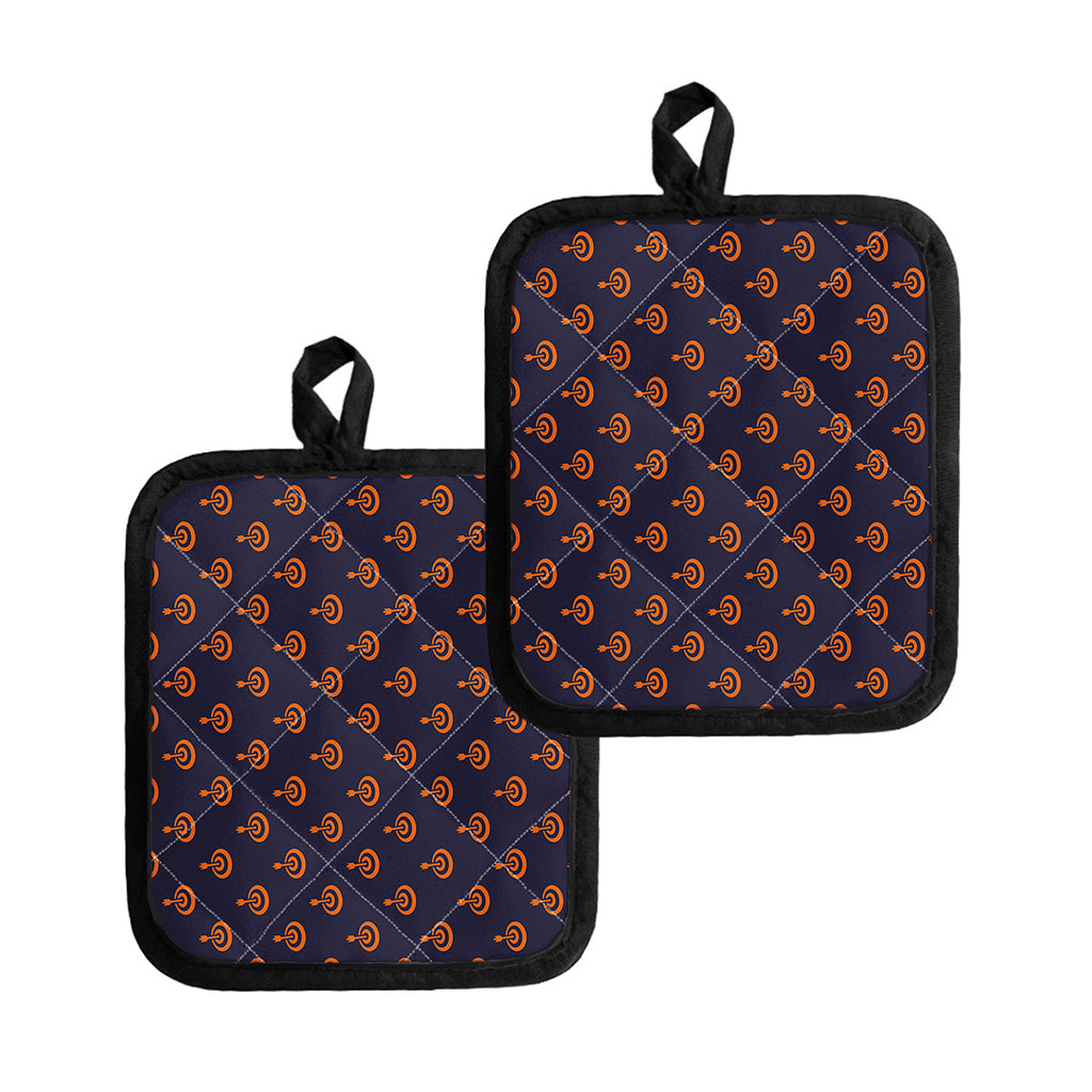 Orange Bullseye Target Pattern Print Pot Holders