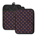 Orange Bullseye Target Pattern Print Pot Holders With Pocket