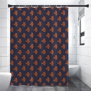 Orange Bullseye Target Pattern Print Premium Shower Curtain