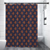 Orange Bullseye Target Pattern Print Premium Shower Curtain