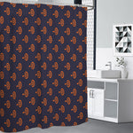 Orange Bullseye Target Pattern Print Premium Shower Curtain